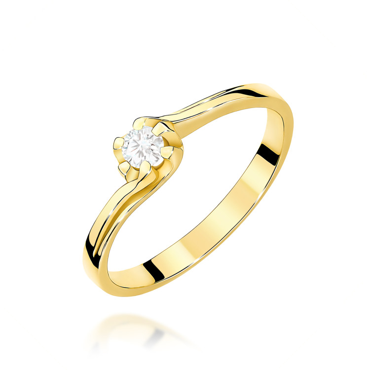 Pierścionek z żółtego złota z diamentem laboratoryjnym - próba 585 0,10CT w0163.Z3.LDW.01