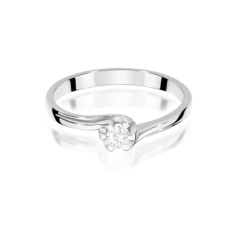 Pierścionek z białego złota z diamentem laboratoryjnym - próba 585 0,10CT w0163.B3.LDW.01