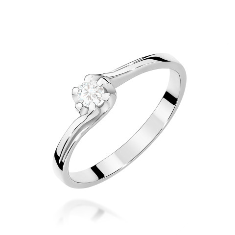 Pierścionek z białego złota z diamentem laboratoryjnym - próba 585 0,10CT w0163.B3.LDW.01