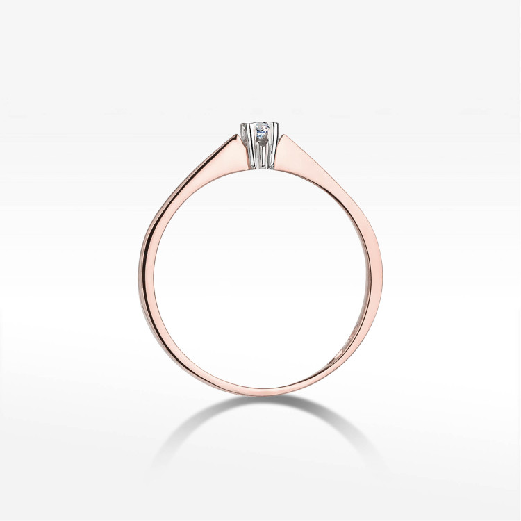 Pierścionek W0175 Diament 0,03ct różowe złoto