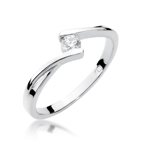 Pierścionek z białego złota z diamentem laboratoryjnym - próba 585 0,10CT w0180.B3.LDW.01
