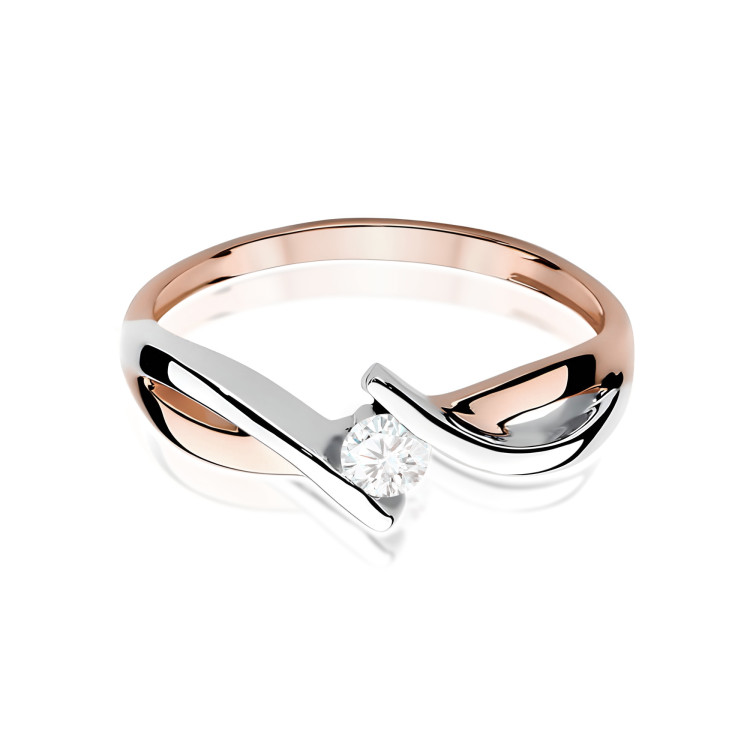 Pierścionek W0191B Diament 0,08ct różowe złoto