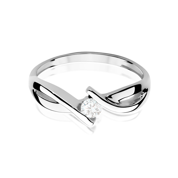 Pierścionek W0191B Diament 0,08ct białe złoto