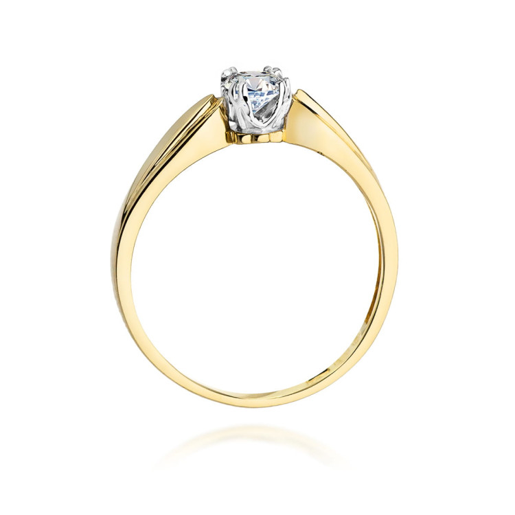 Pierścionek W0197 Diament Laboratoryjny 0,25ct żółte złoto