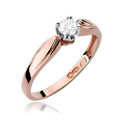 Pierścionek W0197 Diament Laboratoryjny 0,25ct różowe złoto