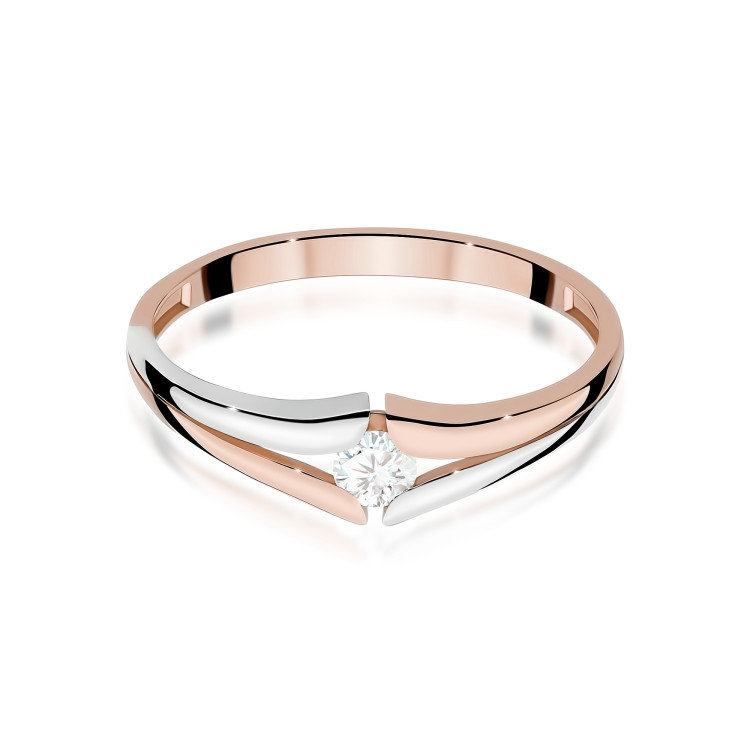 Pierścionek W0207 Diament 0,10ct różowe złoto