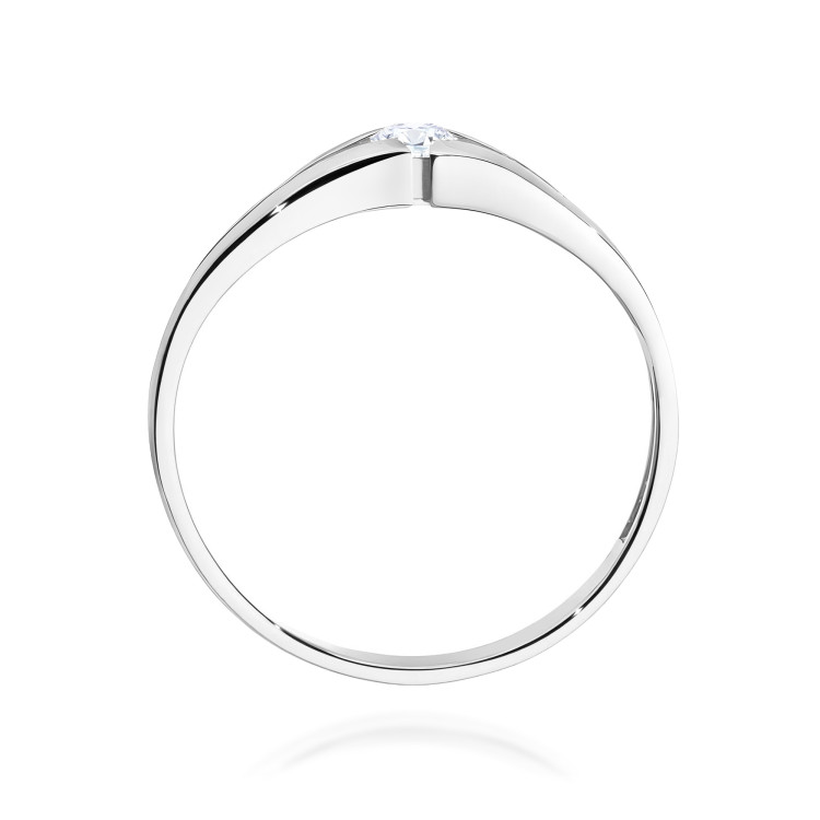 Pierścionek z białego złota z diamentem laboratoryjnym - próba 585 0,10CT w0207.B3.LDW.01