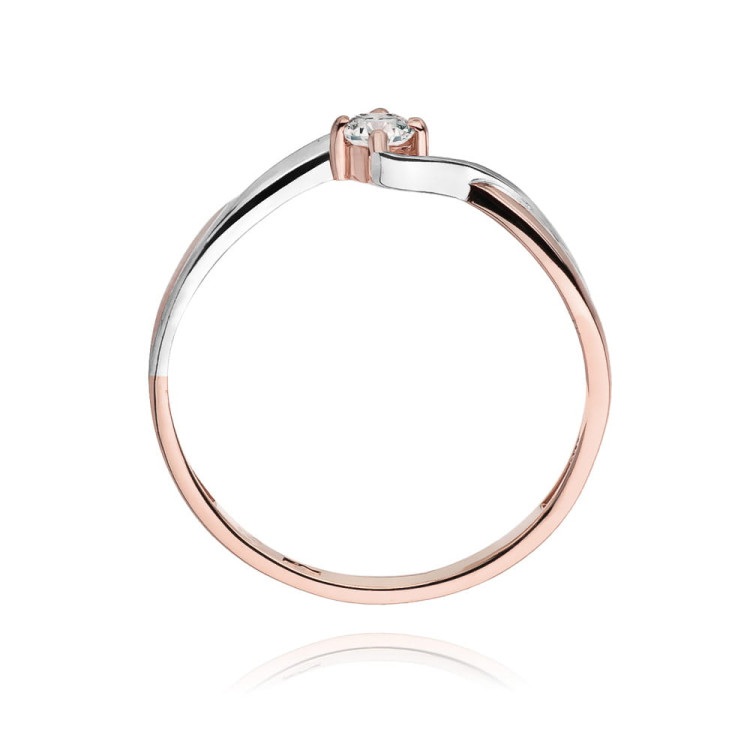 Pierścionek W0208 Diament 0,10ct różowe złoto