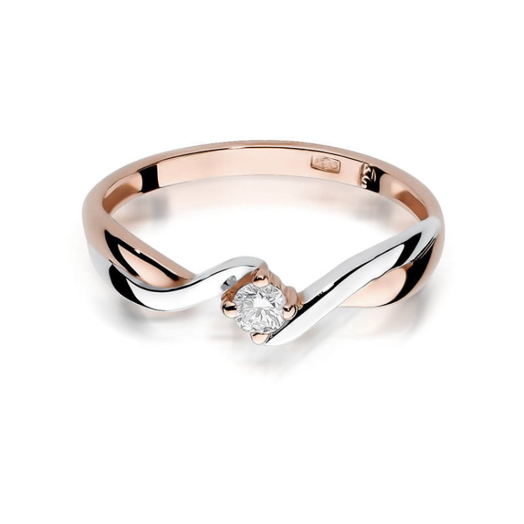 Pierścionek W0208 Diament 0,10ct różowe złoto