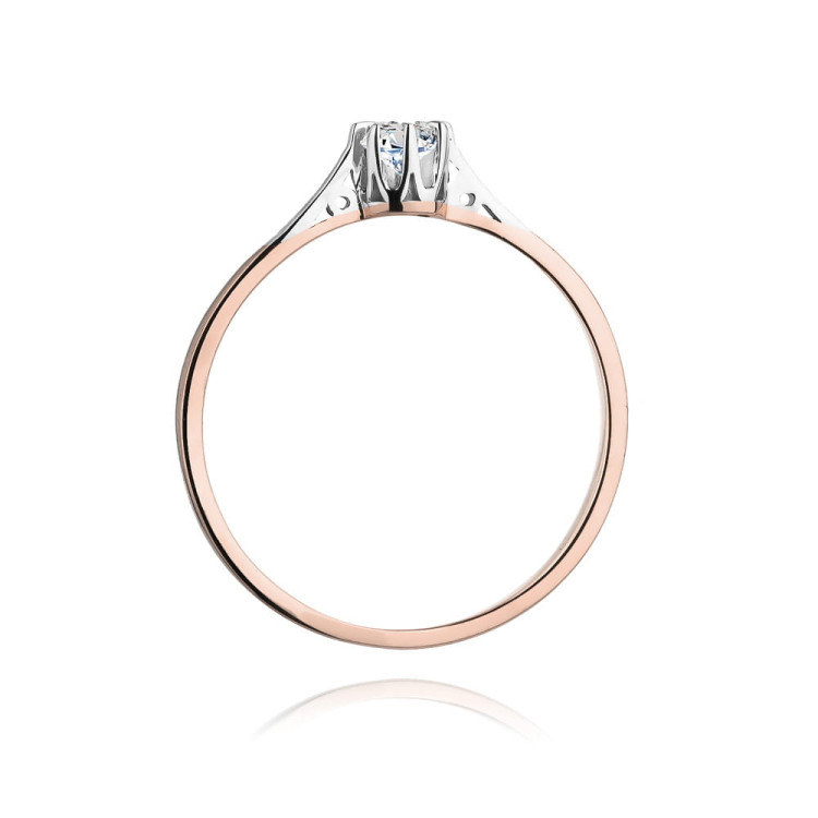 Pierścionek W0209 Diament 0,10ct różowe złoto