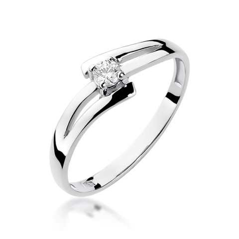 Pierścionek z białego złota z diamentem laboratoryjnym - próba 585 0,10CT w0210.B3.LDW.01