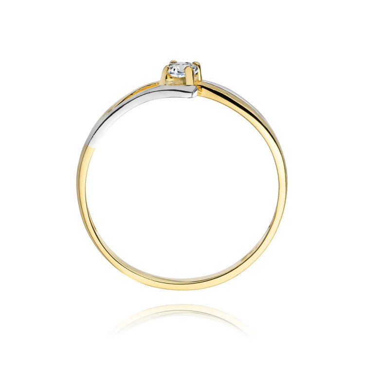 Pierścionek z żółtego złota z diamentem laboratoryjnym - próba 585 0,10CT w0210.Z3.LDW.01