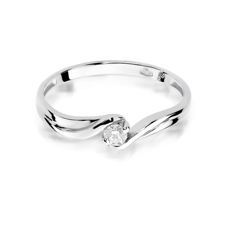 Pierścionek z białego złota z diamentem laboratoryjnym - próba 585 0,10CT w0211.B3.LDW.01