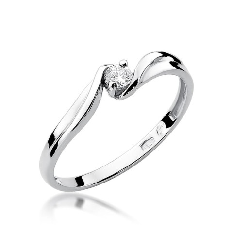 Pierścionek z białego złota z diamentem laboratoryjnym - próba 585 0,10CT w0211.B3.LDW.01