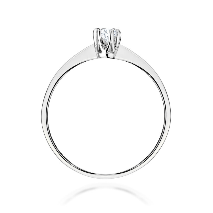 Pierścionek W0220 Diament 0,12ct białe złoto