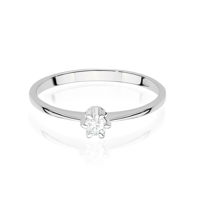 Pierścionek W0220 Diament 0,12ct białe złoto