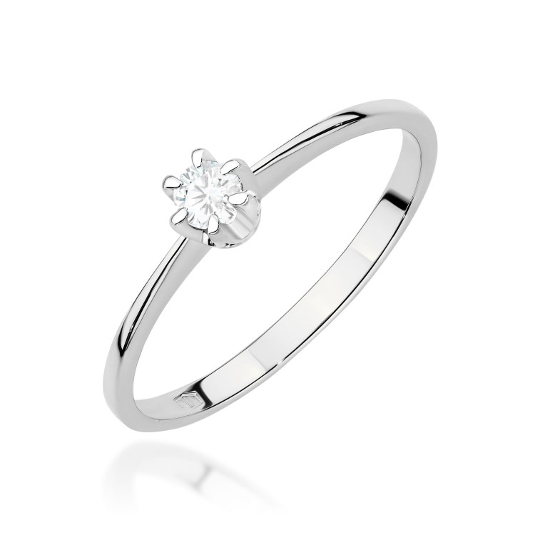 Pierścionek W0220 Diament 0,12ct białe złoto