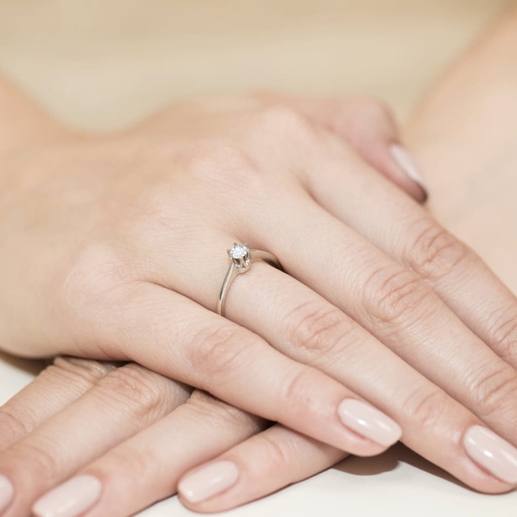 Pierścionek W0220 Diament 0,20ct białe złoto
