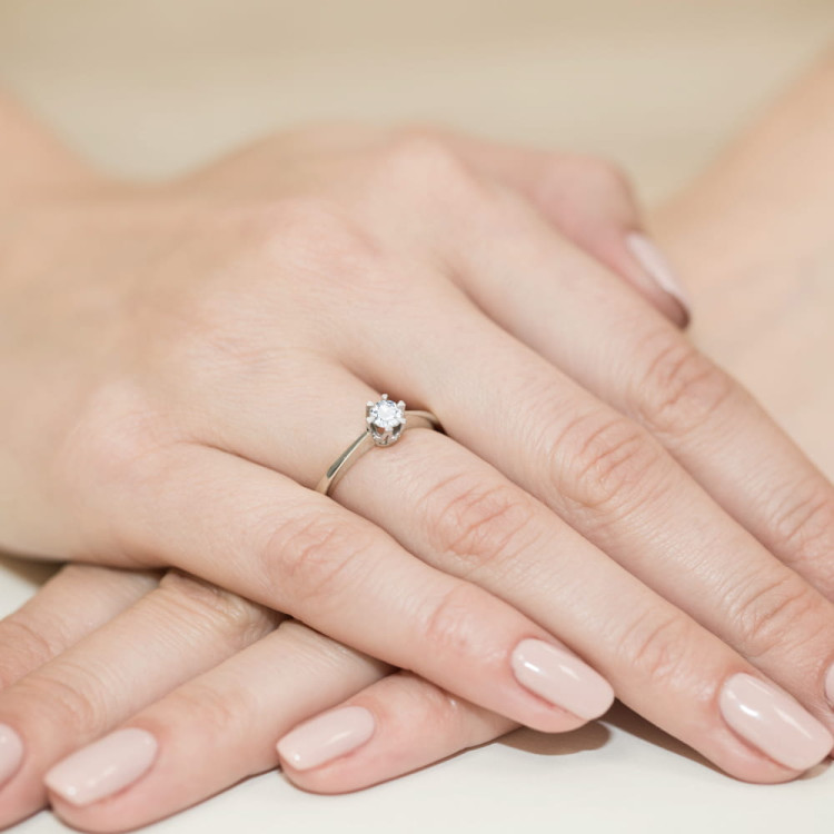 Pierścionek W0220B Diament 0,30ct białe złoto