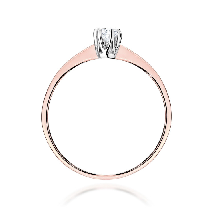 Pierścionek W0220 Diament 0,15ct różowe złoto