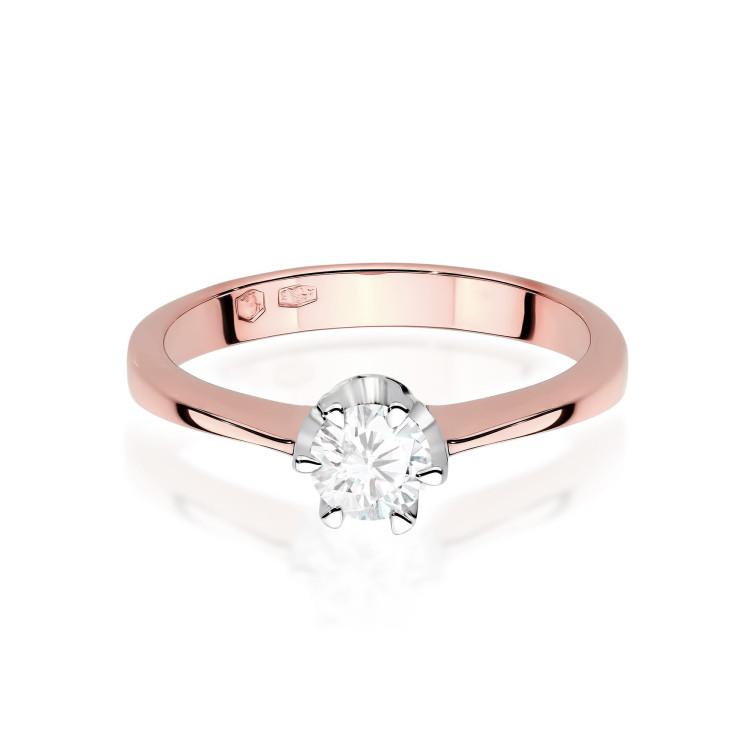 Pierścionek W0220B Diament 0,30ct różowe złoto