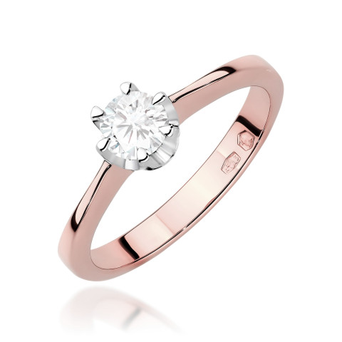Pierścionek W0220B Diament Laboratoryjny 0,25ct różowe złoto