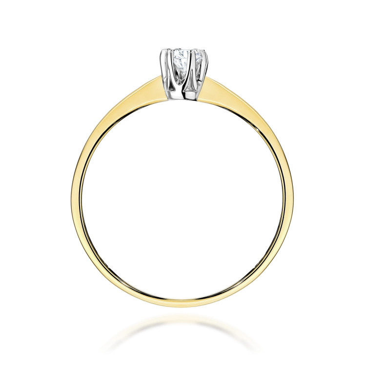 Pierścionek W0220 Diament 0,10ct żółte złoto