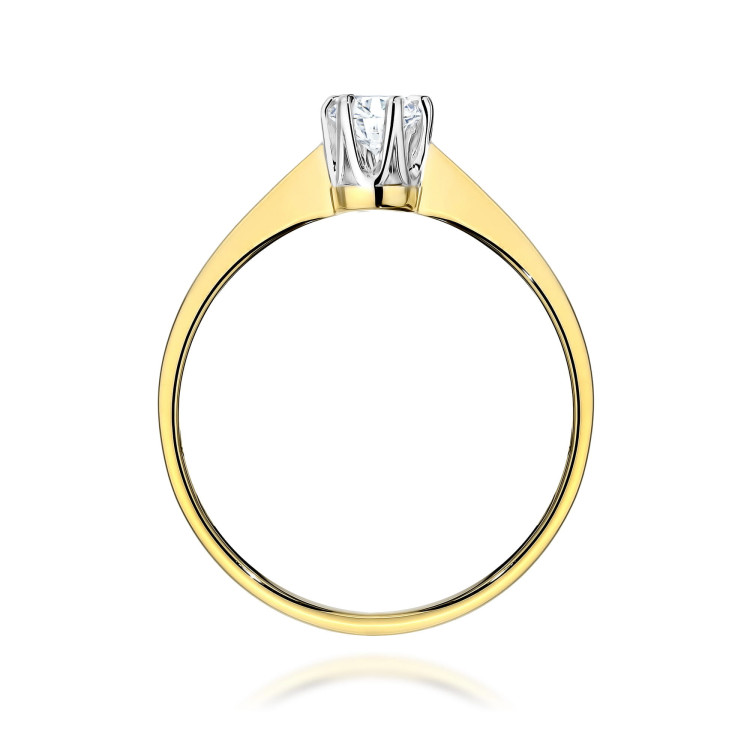 Pierścionek W0220 Diament 0,20ct żółte złoto
