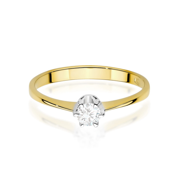 Pierścionek W0220 Diament 0,20ct żółte złoto