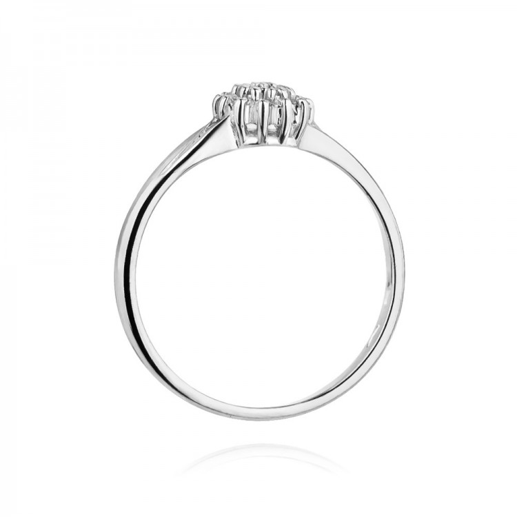 Pierścionek z białego złota z diamentami  - próba 585 0,11CT W-419B