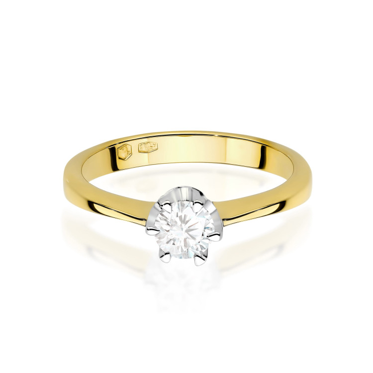 Pierścionek W0220B Diament Laboratoryjny 0,25ct żółte złoto