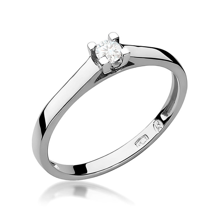 Pierścionek W0221 Diament 0,12ct białe złoto