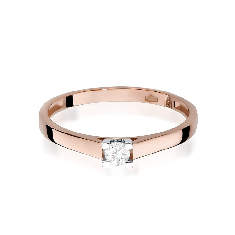 Pierścionek W0221 Diament 0,10ct różowe złoto