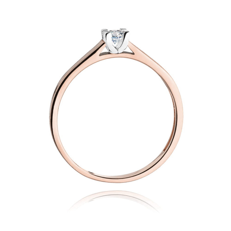 Pierścionek W0221 Diament 0,12ct różowe złoto
