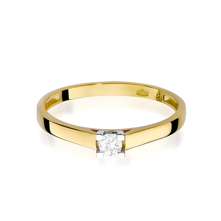 Pierścionek W0221 Diament 0,08ct żółte złoto