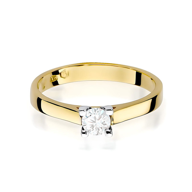 Pierścionek W0221B Diament 0,30ct żółte złoto