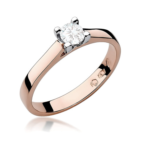 Pierścionek W0221B Diament Laboratoryjny 0,25ct różowe złoto