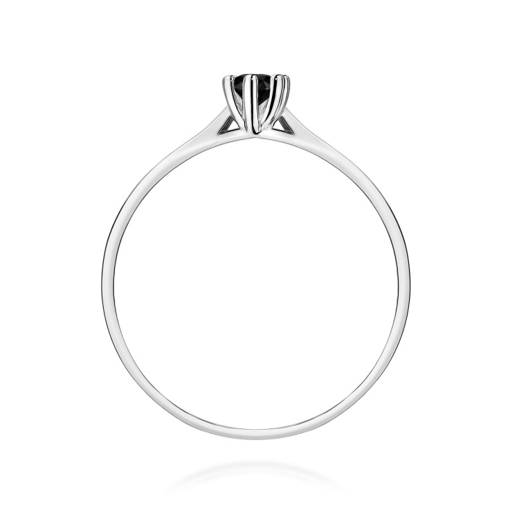 Pierścionek z białego złota z czarnym diamentem - próba 585 0,12CT w0222.B3.DIB.02