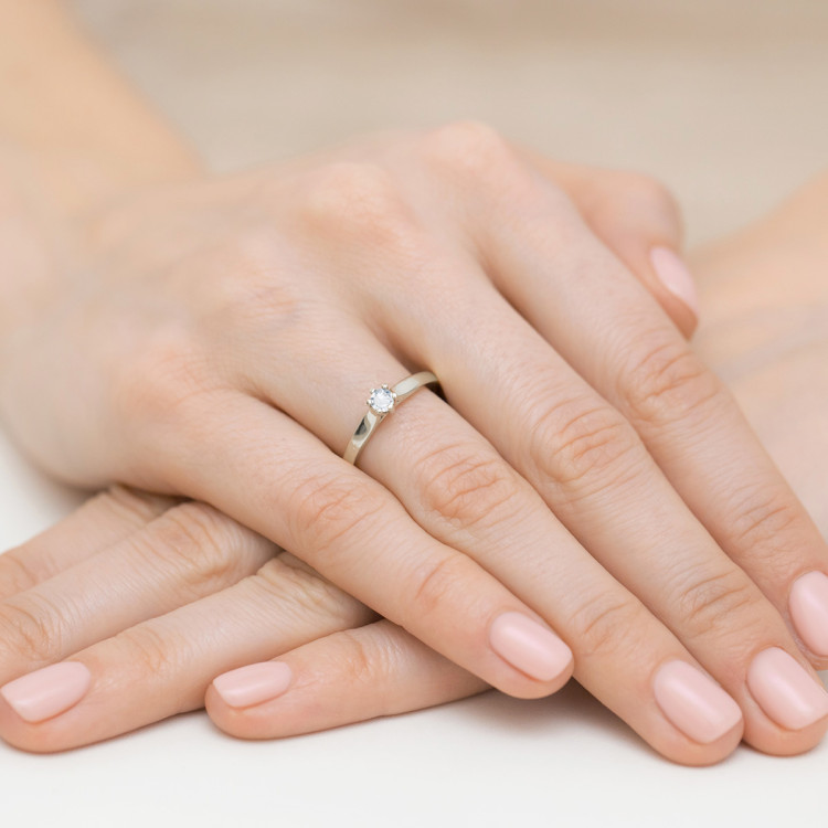 Pierścionek W0222B Diament 0,23ct białe złoto