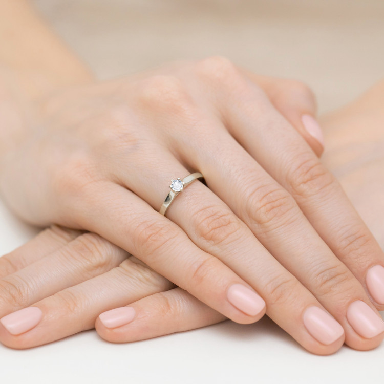 Pierścionek W0222B Diament 0,30ct białe złoto
