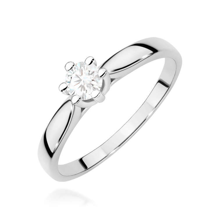 Pierścionek W0222B Diament Laboratoryjny 0,25ct białe złoto