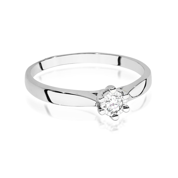 Pierścionek W0222BT Diament laboratoryjny 0,08ct białe złoto