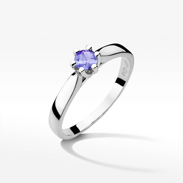Pierścionek W0222 Tanzanit 0,15ct białe złoto