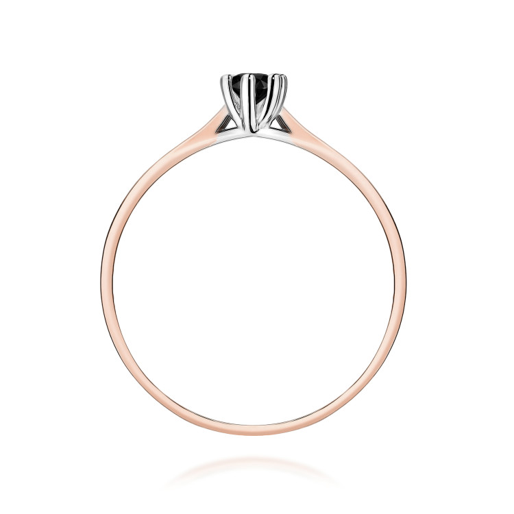 Pierścionek z różowego złota z czarnym diamentem - próba 585 0,12CT w0222.R3.DIB.02