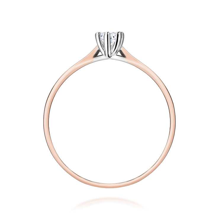 Pierścionek W0222 Diament 0,10ct różowe złoto