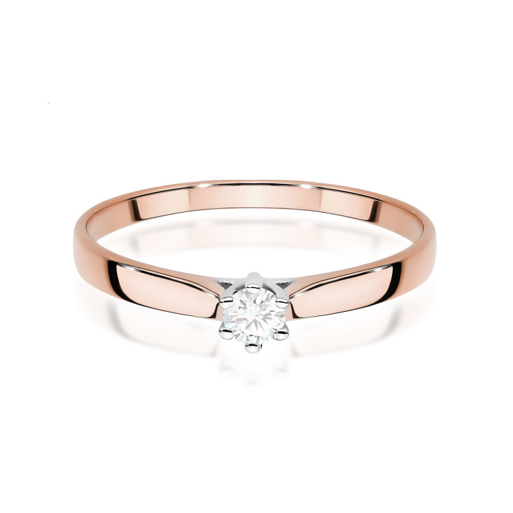 Pierścionek W0222 Diament 0,10ct różowe złoto