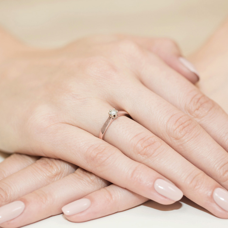 Pierścionek W0222 Diament 0,12ct różowe złoto
