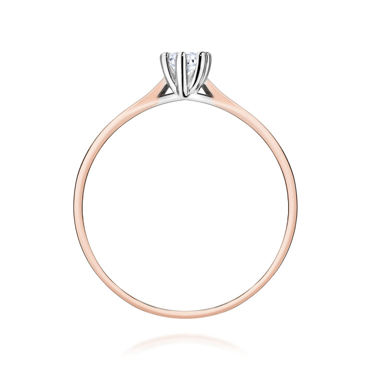Pierścionek W0222 Diament 0,15ct różowe złoto
