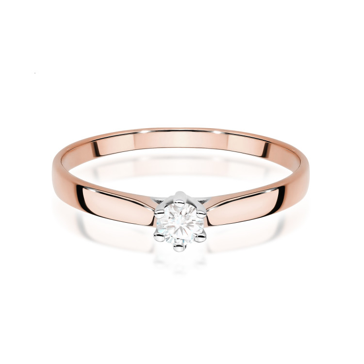 Pierścionek W0222 Diament 0,15ct różowe złoto