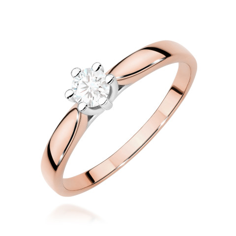 Pierścionek W0222B Diament 0,20ct różowe złoto